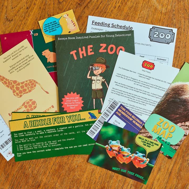 Puzzle Post Games - Wholesale Board Game - The Zoo - Children’s Escape Room (7-10) Board Game