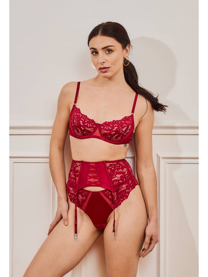 SUNTEX – wholesale Lingerie Set – women's – 3-piece glamorous lingerie with simple corset6