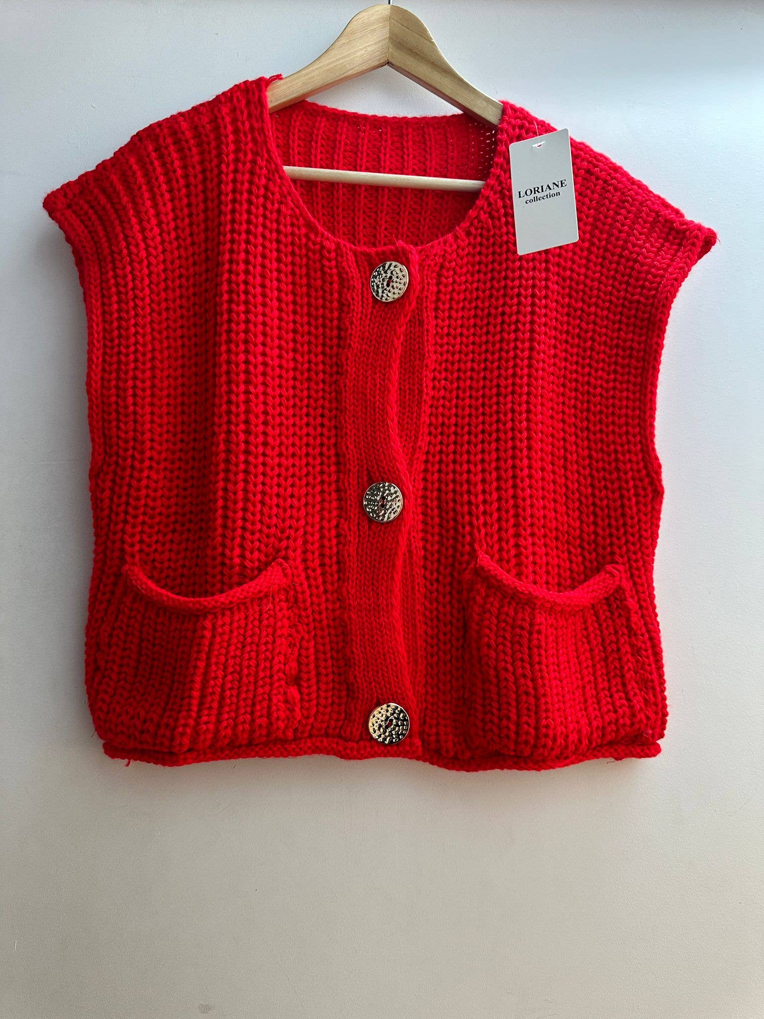 LORIANE - Wholesale Knit Sweater - Women's - 145B  Knit vest/cardigan one size1
