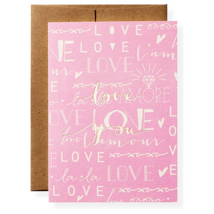 Tarjeta de felicitación Love You para venta al por mayor de Karen Adams Designs