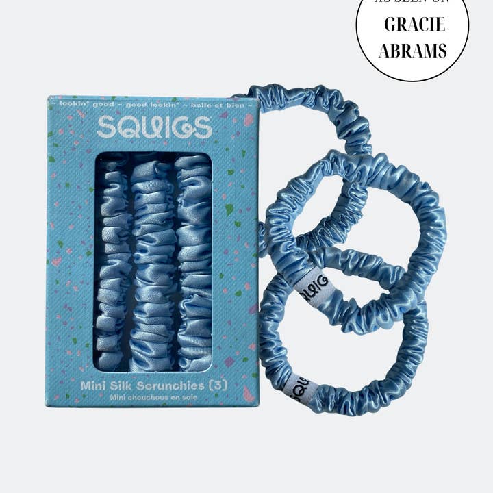 Mini Silk Scrunchies for wholesale by Squigs Beauty