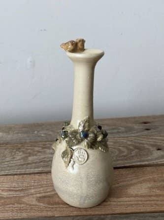 L'Officina - Vendita all'ingrosso Vasi - "Uccellini e rovi" Romantico vaso a bottiglia collo alto 2