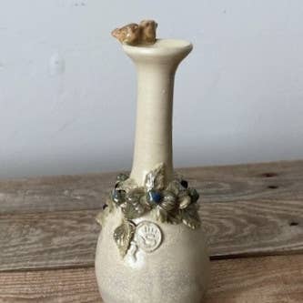 L'Officina - Vendita all'ingrosso Vasi - "Uccellini e rovi" Romantico vaso a bottiglia collo alto 2