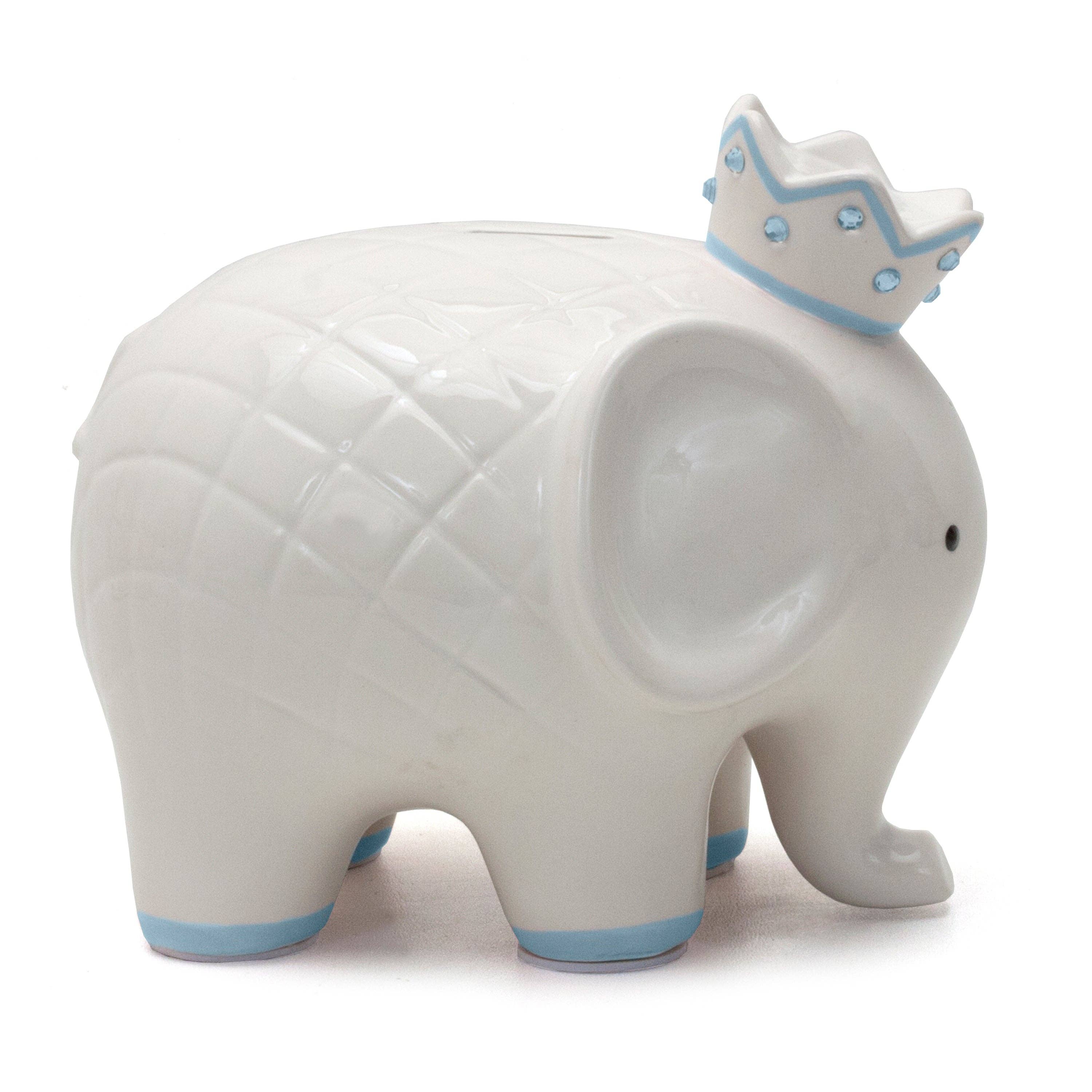 Child To Cherish® - Vente Tirelire - Enfant et bébé - Banque Éléphant Couronné Bleu3