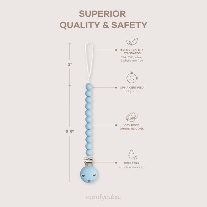 Comfy Cubs - Wholesale Pacifier clip – Baby - Baby Pacifier Clips, 100% Food Grade Silicone by Comfy Cubs14