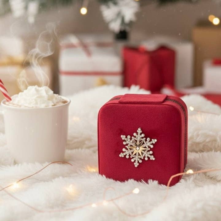 DUESTELLE ITALIA SRLS - Wholesale Jewelry Box/Organizer - Velvet Snow Jewelry Box – Velvet jewelry box with removable brooch3