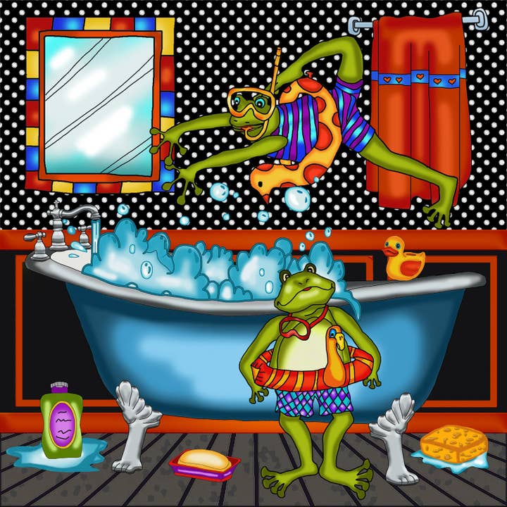 Kit de peinture diamant pour l'heure du bain pour la vente par JaCaRou Puzzles Inc.