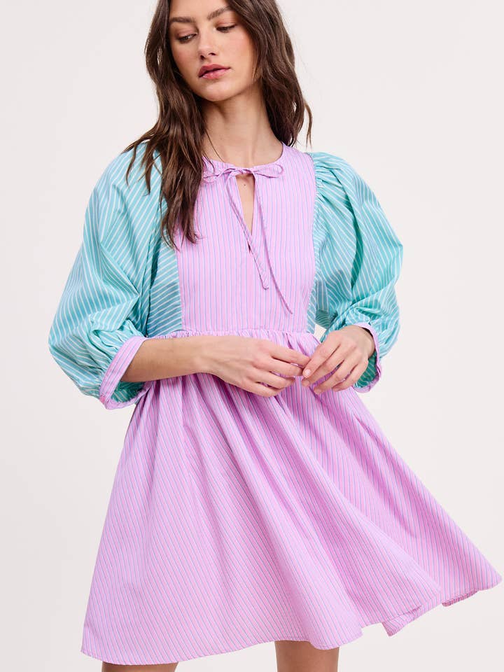 Stripe Cotton Mini Dress for wholesale by Ultramarine