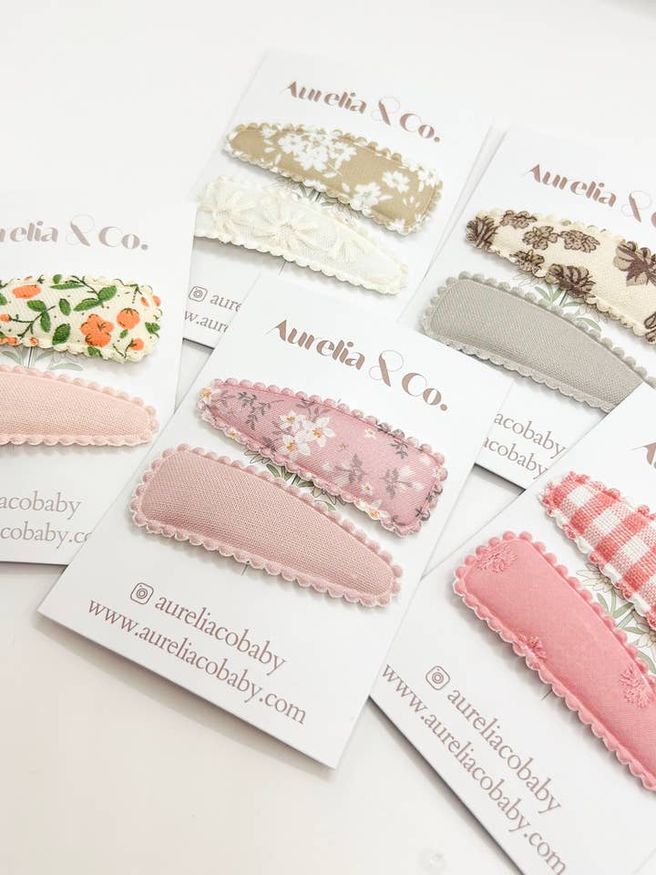 Horquillas Cuadradas Florales Grises para Bebés y Niños (Copia) para venta al por mayor de Aurelia & Co. Baby