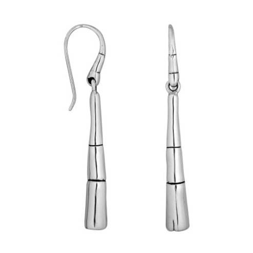 Orecchini pendenti lunghi in argento sterling AE-6176-S ispirati al bambù con chiusura a filo. per la vendita all'ingrosso da parte di Bali Designs