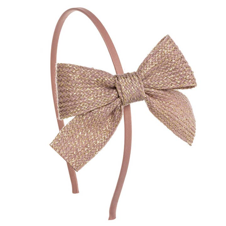 Bandeau avec nœud doré marbré pour la vente par Siena Hair Accessories