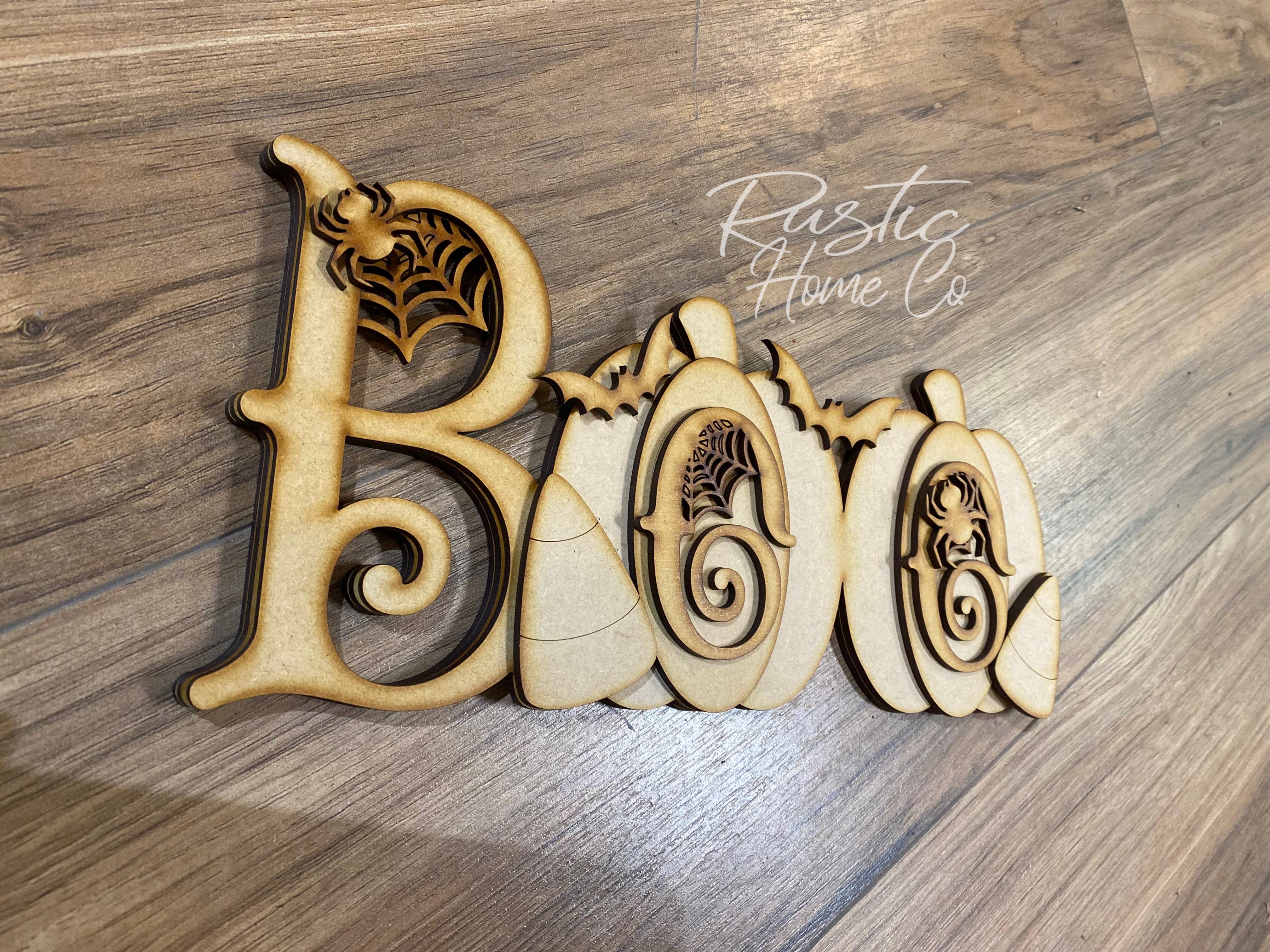 Rustic Home Co LLC - Wholesale Doe-het-zelf-knutselset - Halloween BOO woondecoratie, knutselkit1