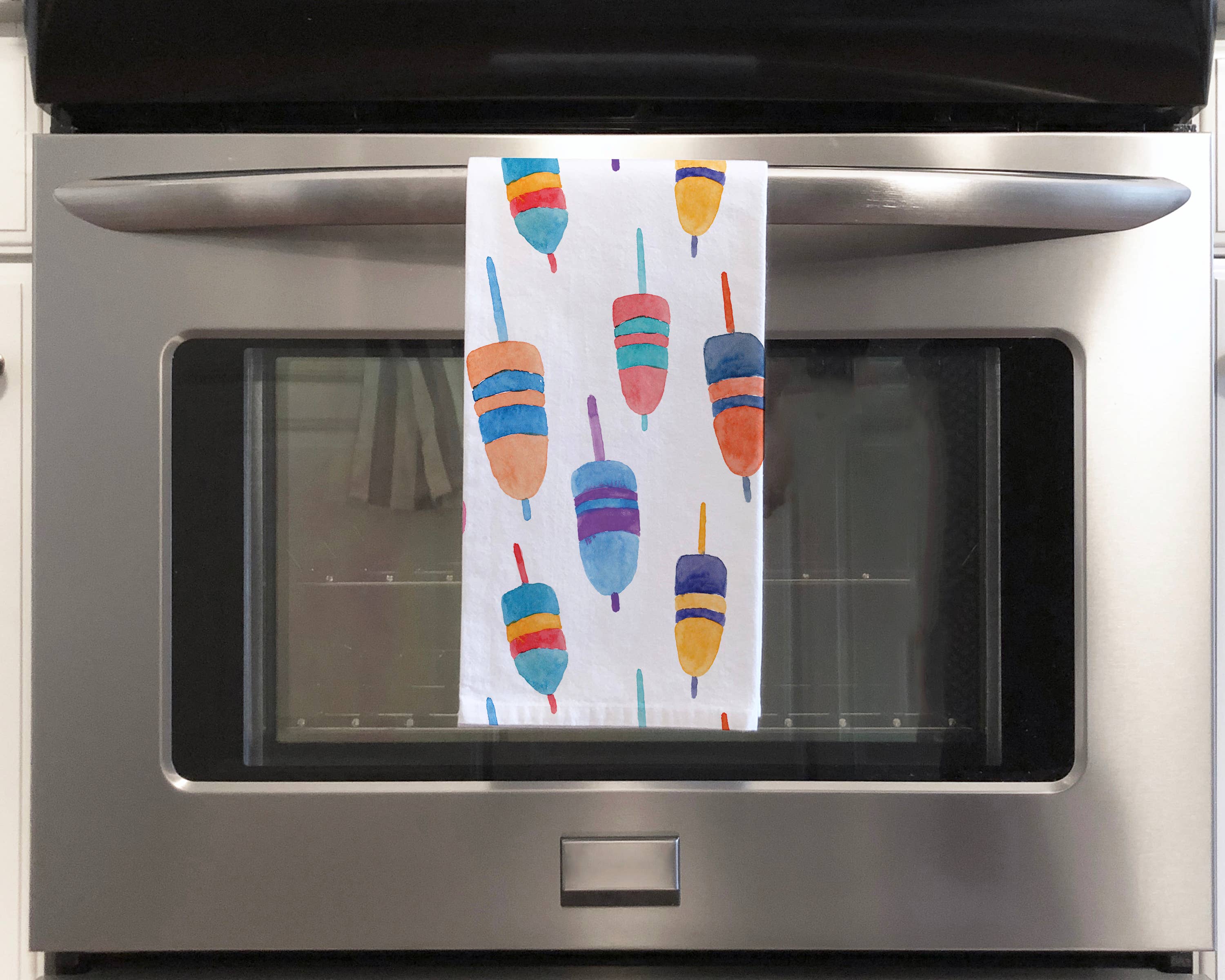 Gert & Co - Wholesale Tea Towel - Colorful Buoys Kitchen Towel | Lobster Buoy Tea Towel8