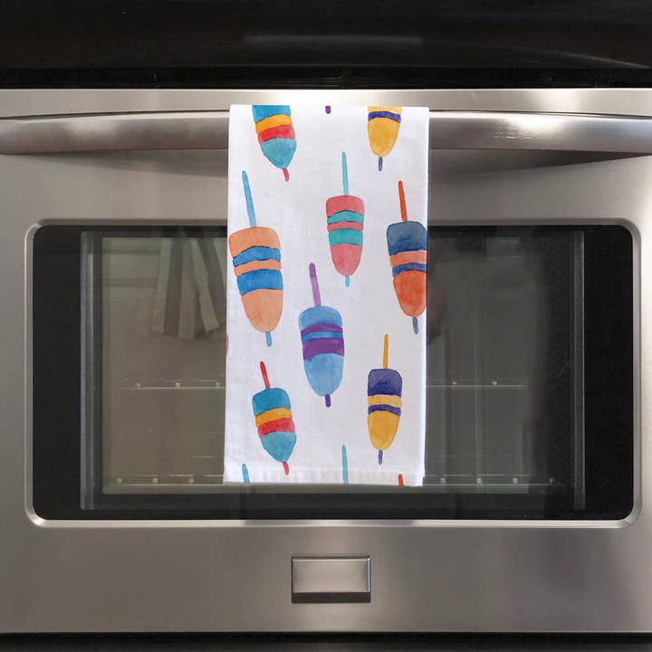 Gert & Co - Wholesale Tea Towel - Colorful Buoys Kitchen Towel | Lobster Buoy Tea Towel8