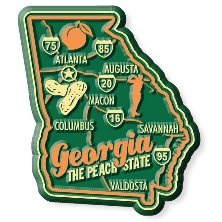 Georgia Premium State Magnet Made in USA for wholesale by 7 Star