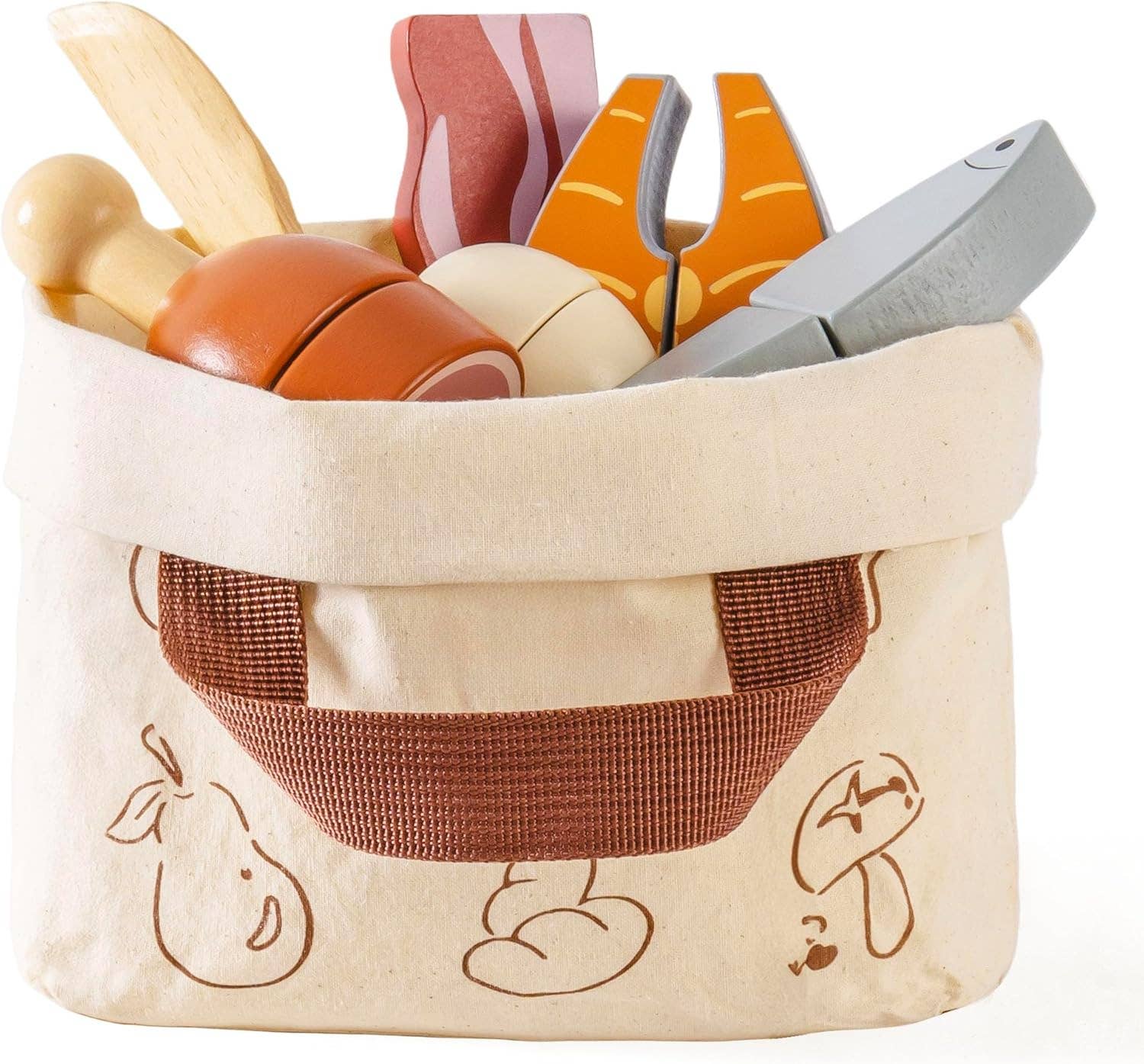 Robud & Mewoofun Official Store - Wholesale Toy Set - Kids - Robud Wooden  Pretend Play Realistic Food Cutting Set Toys0