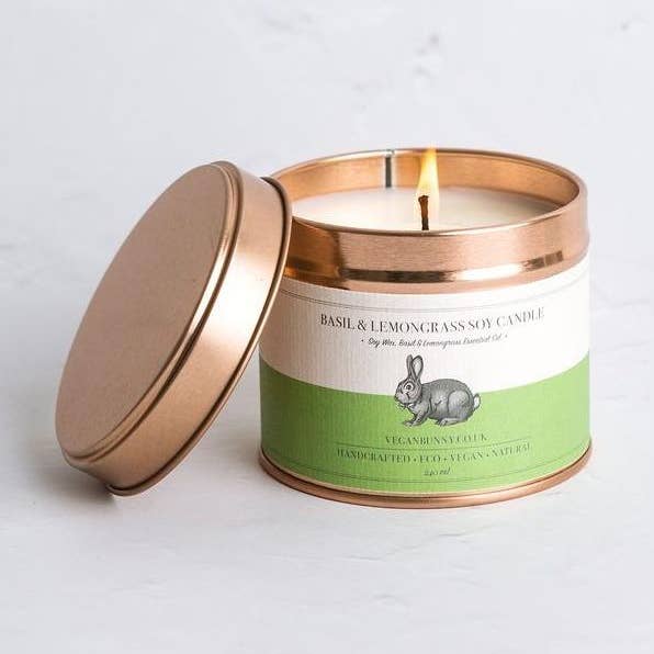 Lemongrass & Basil Kerze für den Großhandel von Veganbunny ltd