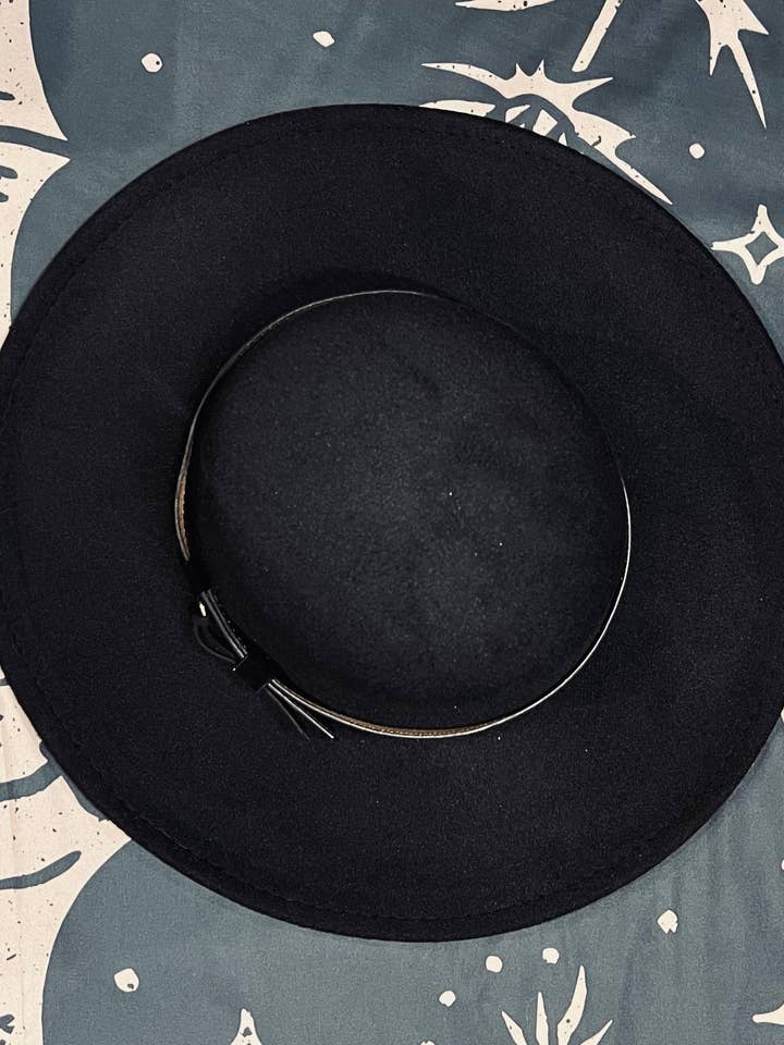 Vegan Felt Wide Brim Hat - Flat Top XL Brim - Plain for wholesale by Witchwood Bags