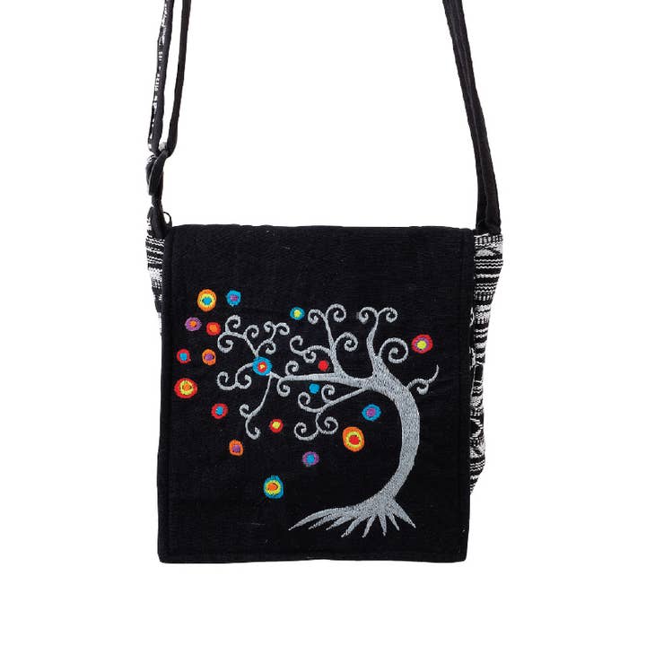 Benjamin International - Wholesale Crossbody Bag - Women's - Black Crossbody Tree Of Life Bag