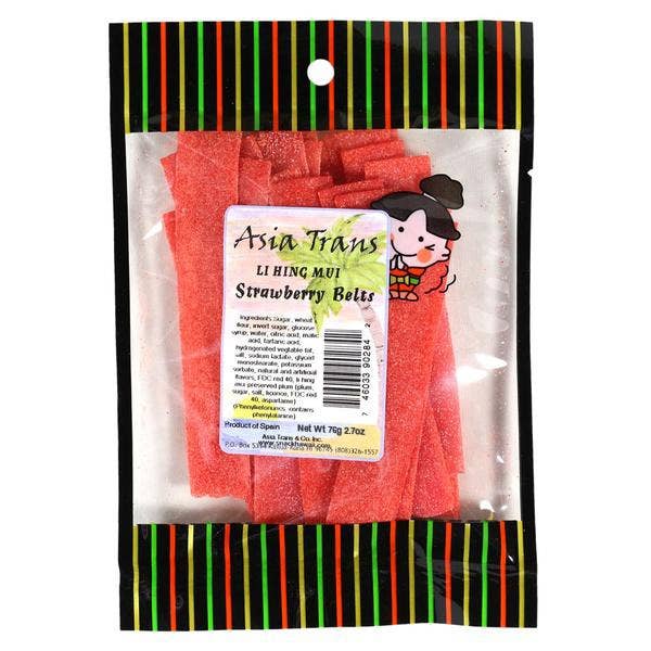 Snack Hawaii - Wholesale Gummy - Li Hing Mui Strawberry Belts5