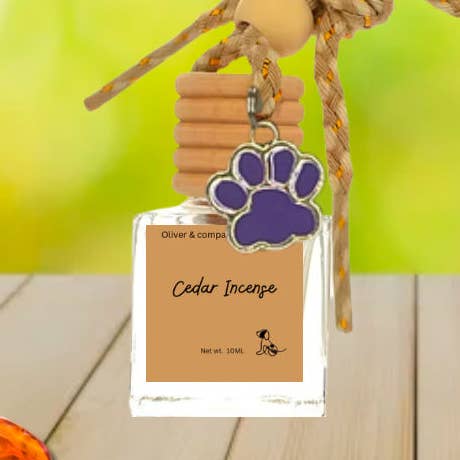 10ML square car diffuser | multiple scents | paw print charm for wholesale by Oliver & Company Candles
