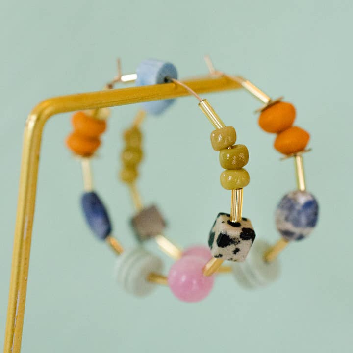 Jill Makes - Wholesale Hoop Earrings - Colorful Beaded Hoop Earings