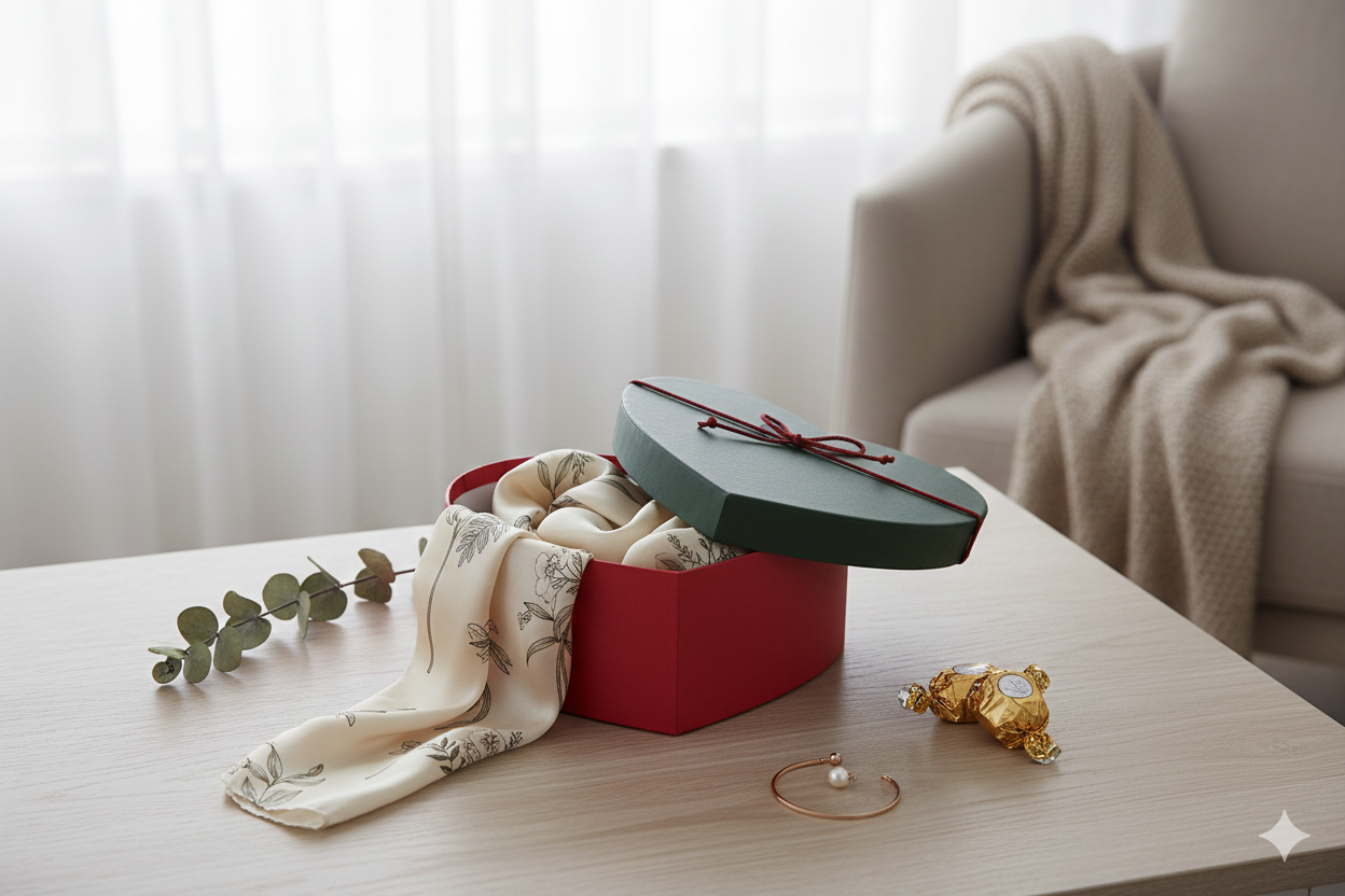 Emartbuy - Vendita all'ingrosso Confezioni regalo - Scatola regalo a forma di cuore di lusso rossa/verde - Singola (Taglie disponibili)6