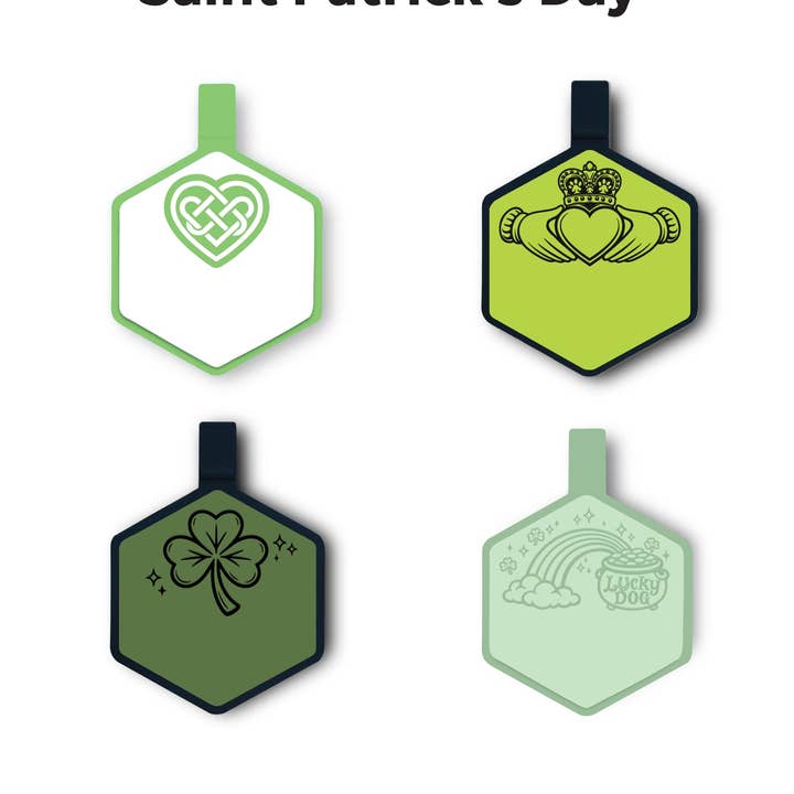 Étiquettes en silicone pour la Saint-Patrick pour la vente par Besties Pets
