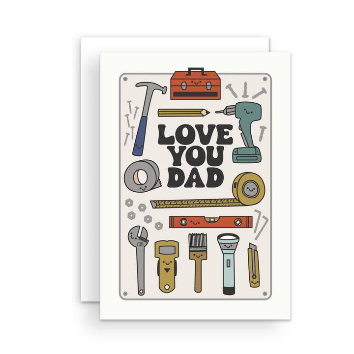 Carte de fête des pères outils je t'aime papa pour la vente par The Handcrafted Story