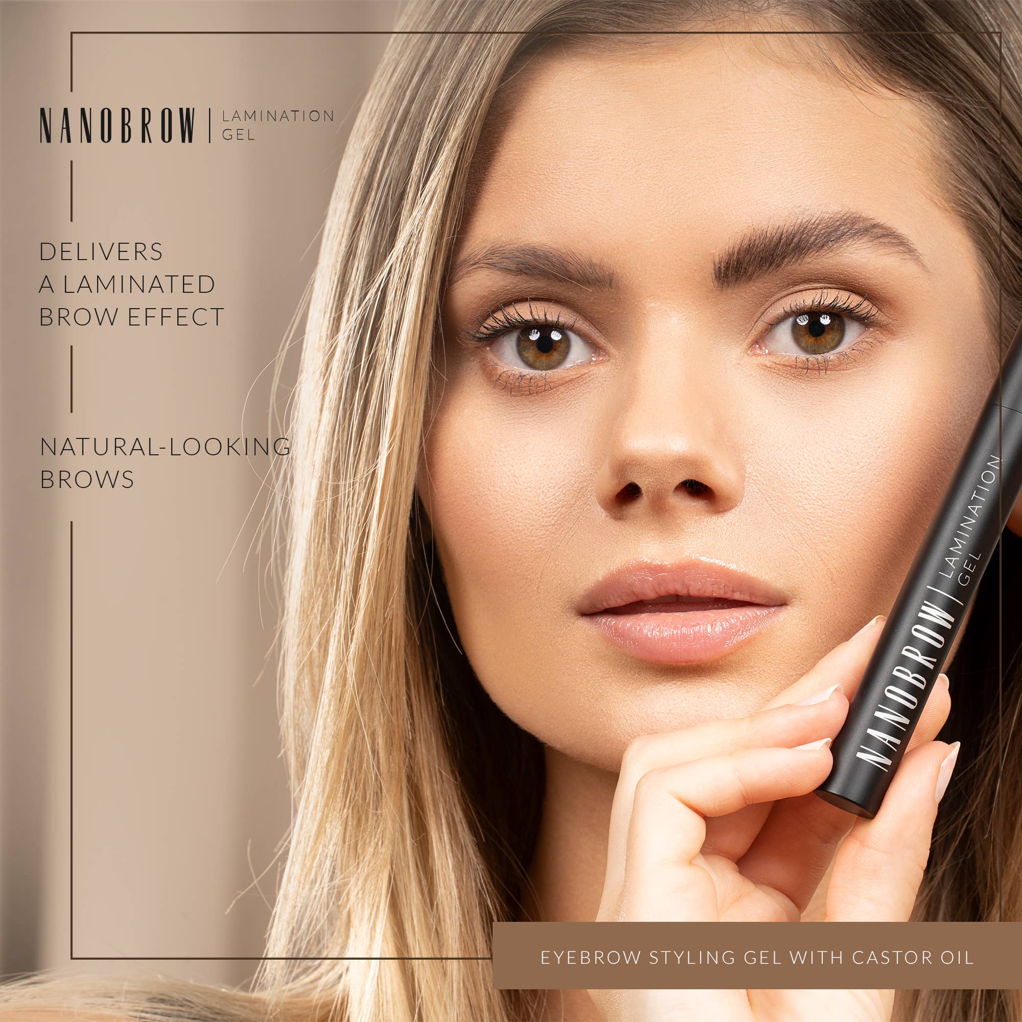 Everett Cosmetics - Wholesale Eyebrow Pencil/Filler - Nanobrow Lamination Gel Beige  – brow gel, brow styling4