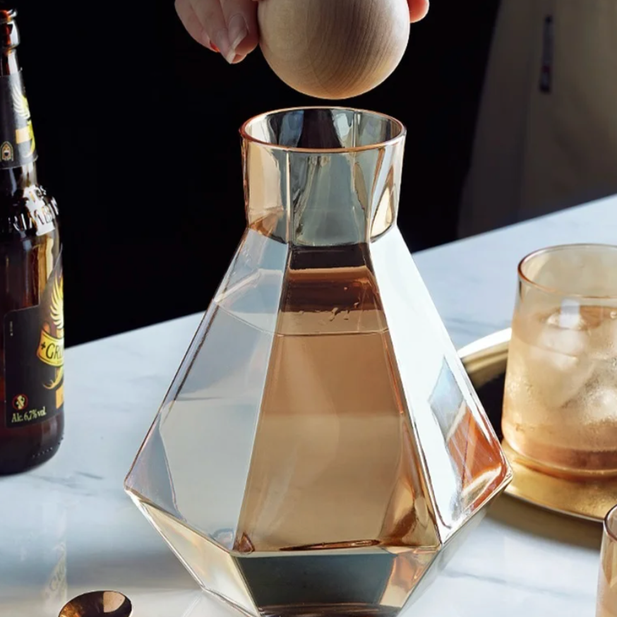 BRECK + FOX - Wholesale Drinking Glass/Cup - Diamond Drinkware 5-Piece Set15