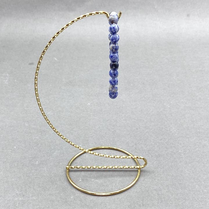 Gold Standing Hook Jewelry Holder for wholesale by Crystal River Gems LLC