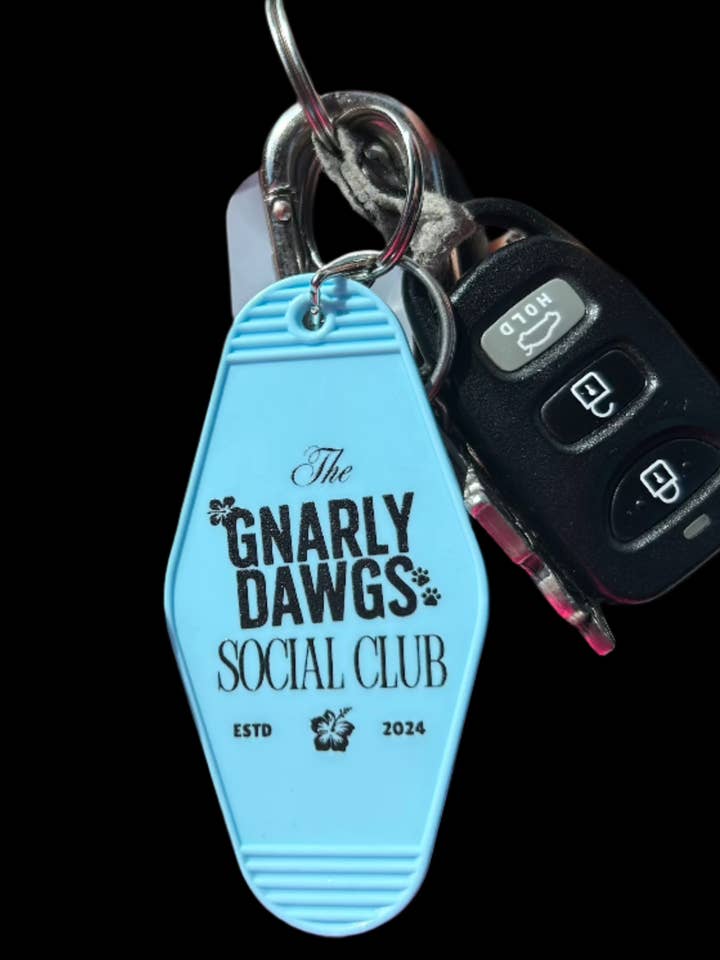 Gnarly Dawgs Social Club Keychain for wholesale by Gnarly Dawgs Pet Products