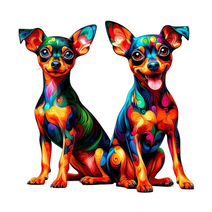 Twin Miniature Pinscher Dog - Jigsaw Puzzle for wholesale by Crafthub