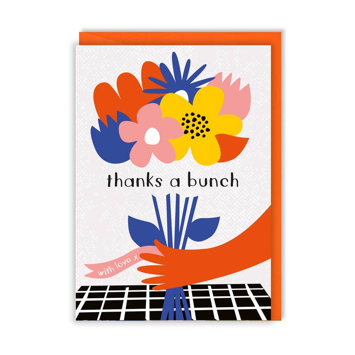 Obrigado um cartão de flor de cachos por atacado de Zedig Design