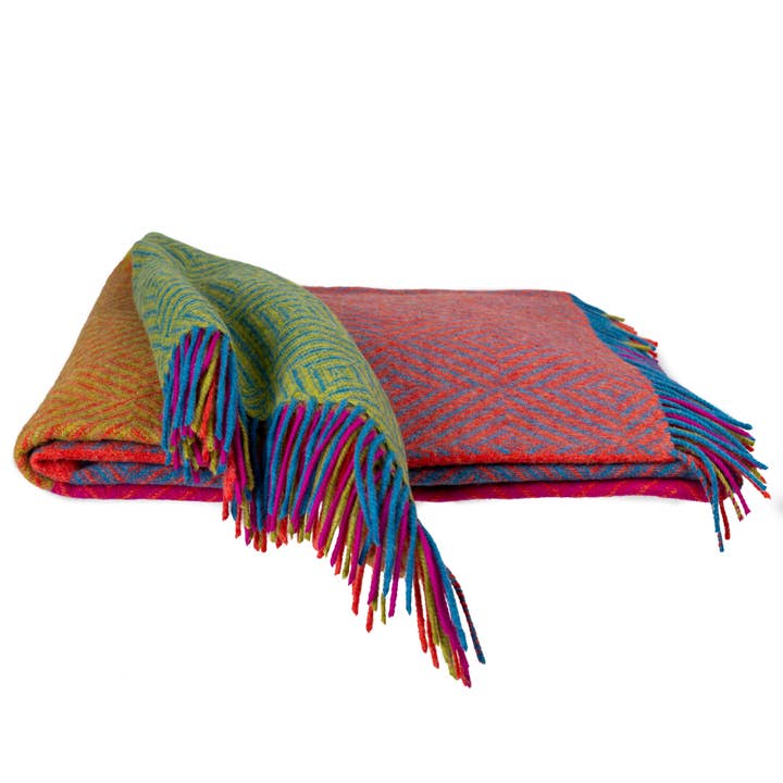 Southampton Home Merino Wool Block Throw (Brilliant) for wholesale by Prince of Scots