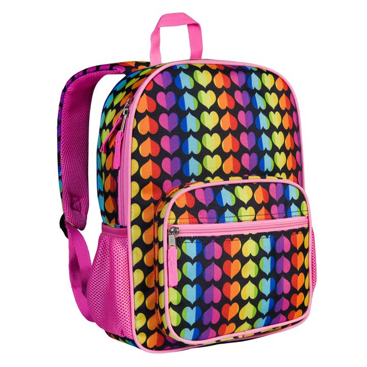 Rainbow Hearts Recycled Eco Backpack for wholesale by Wildkin