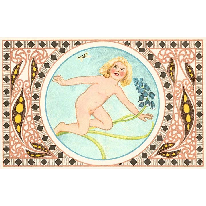 Found Image Press - Wholesale Stationery/Notecard Set - Greeting Card BY-71 Victorian Child with Bluebells0