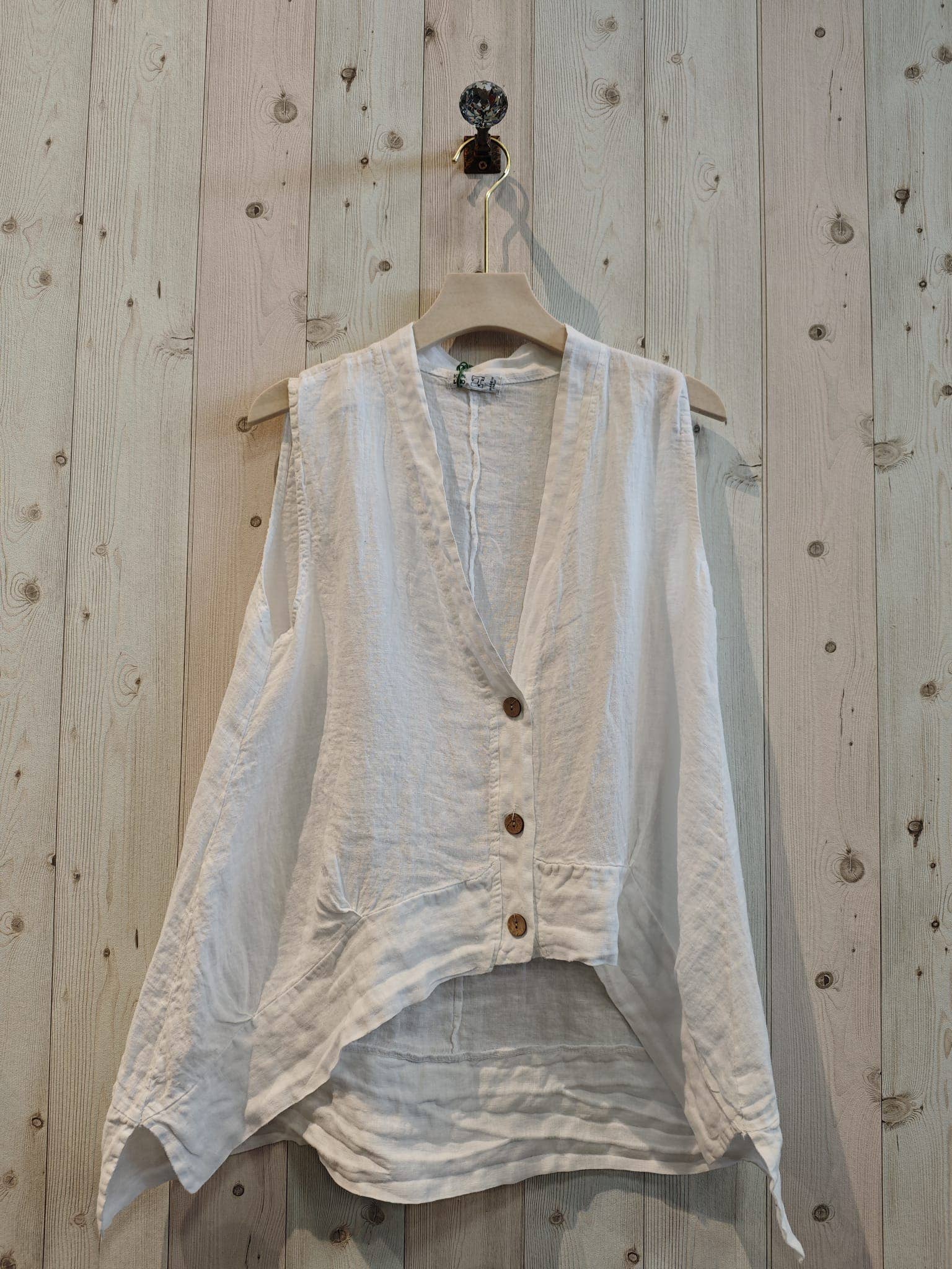 Linen & More - Wholesale Blouse - Dames - REF 83679 Mouwloze blouse 100% linnen14