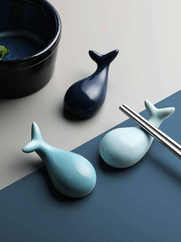 Gohobi （We cover U.S. import duties） - Wholesale Spoon Rest - Gohobi Ceramic Whale Chopstick Rest3