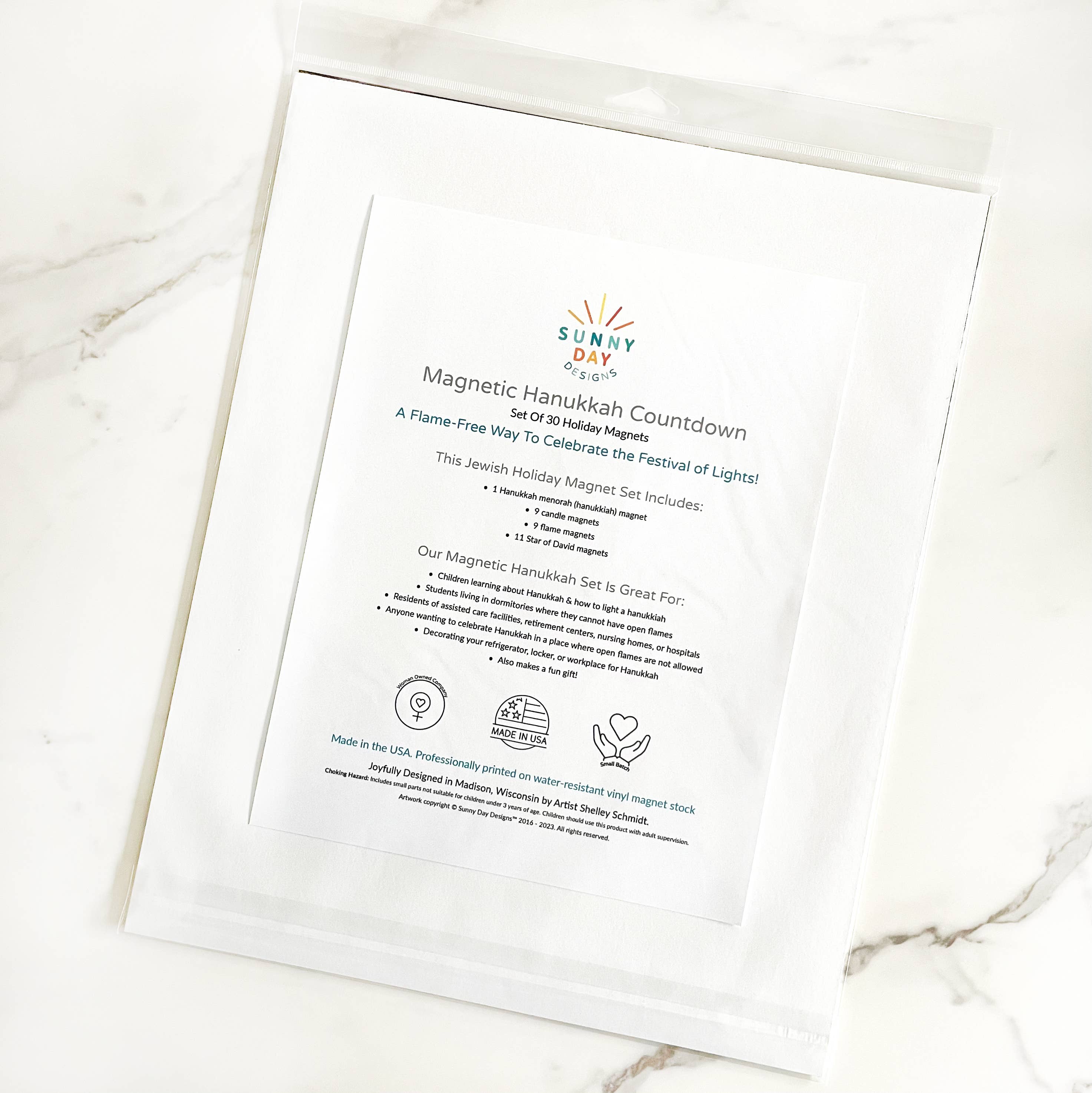 Sunny Day Designs - Wholesale Magnet - Happy Hanukkah Jewish Holiday Magnet Set Countdown Menorah1