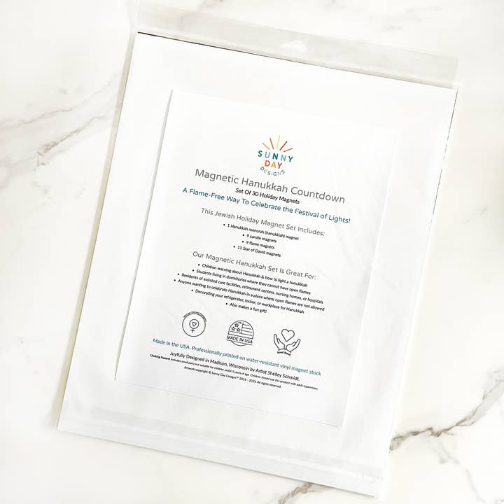 Sunny Day Designs - Wholesale Magnet - Happy Hanukkah Jewish Holiday Magnet Set Countdown Menorah1