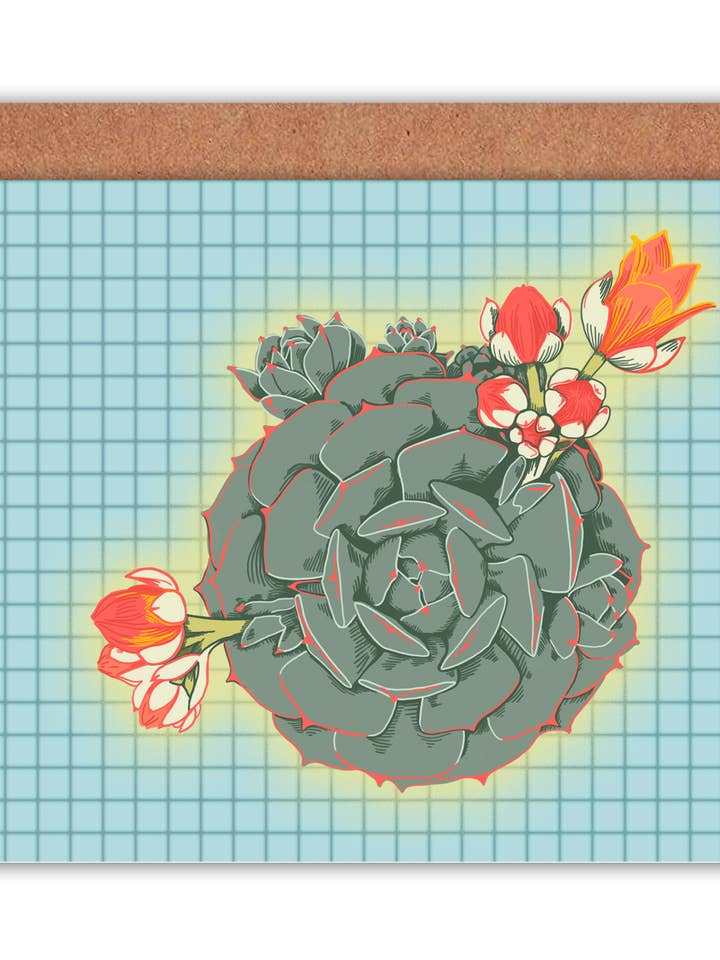 Succulent Card for wholesale by Golden Grove Paper