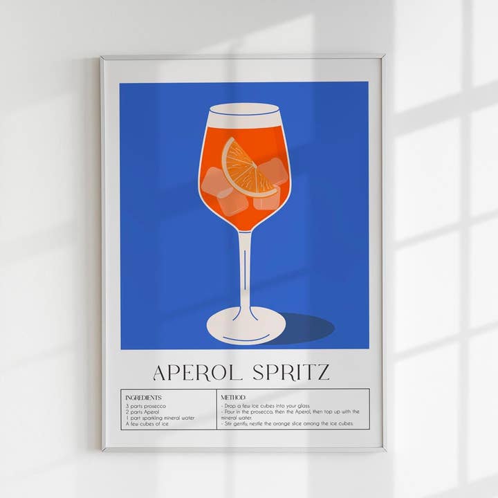 Affiche artistique Aperol Spritz pour la vente par Patroa Studio