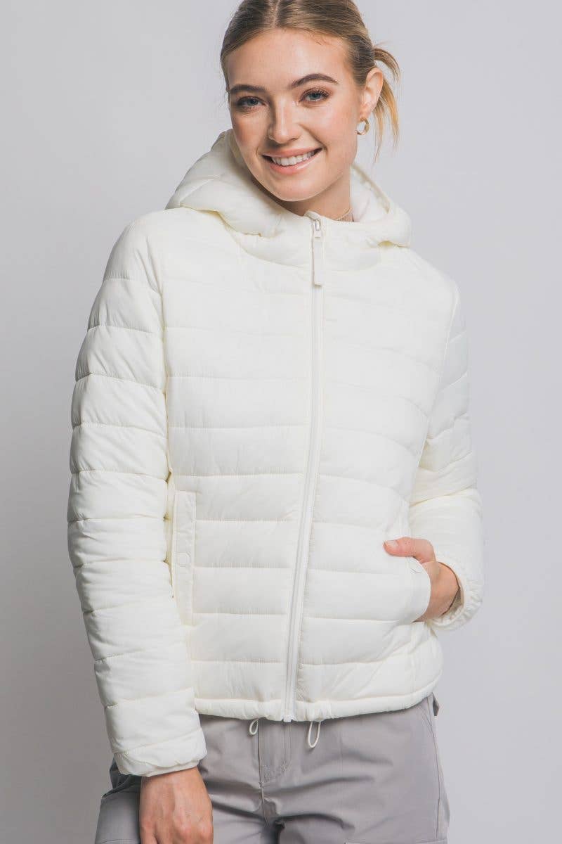 Vanilla Monkey - Wholesale Puffer Jacket - Women's - Hooded Light Puffer Jacket1