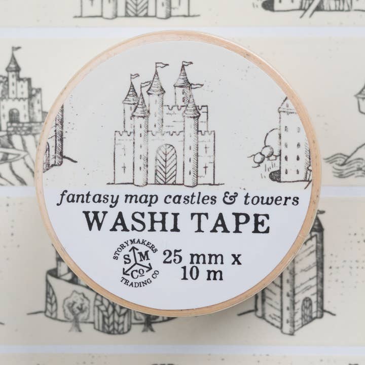 Fantasy Castles & Towers Washi Tape - Mapmaker Series for wholesale by Kingdom of Threads