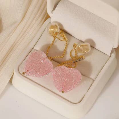 Pendiente de cobre con incrustación en forma de corazón dulce al por mayor para venta al por mayor de Gooddiy