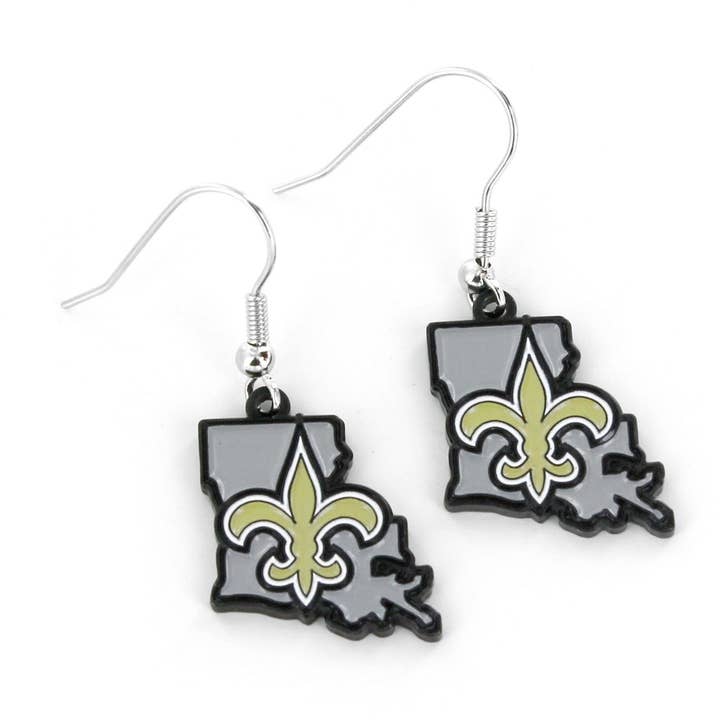 NFL New Orleans Saints State Design Earrings for wholesale by Aminco USA