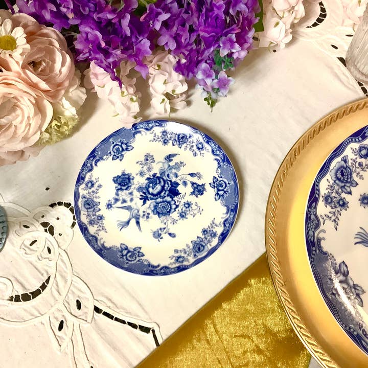 All Little Cute Things - Wholesale Salad Plate - Blue and White French Toile Bread Side Plate 6.75 inch3