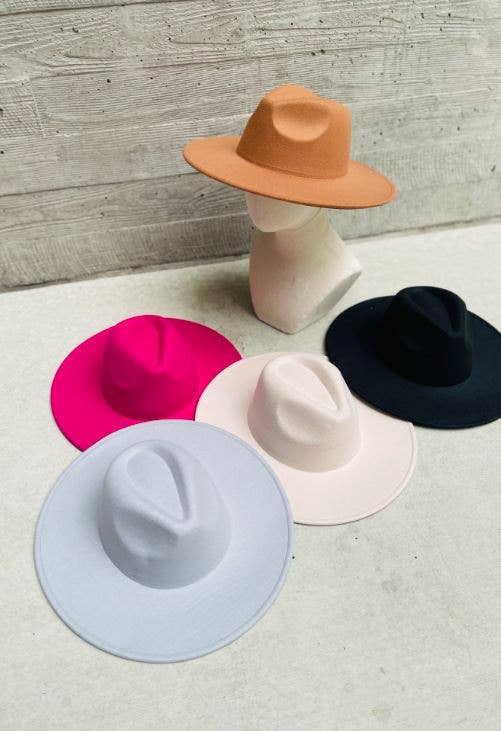 Love and Thyme – wholesale Fedora – Women’s – Best Seller! Vegan Felt wide Brim Panama hat in faux felt6